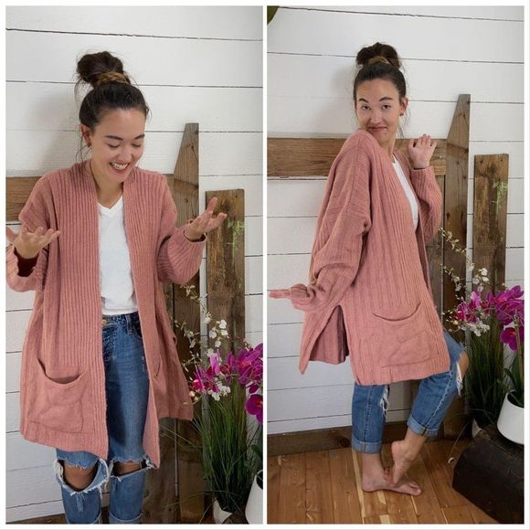 Topshop Sweaters - $68 Top Shop Cardigan Pink Oversized Pockets XS